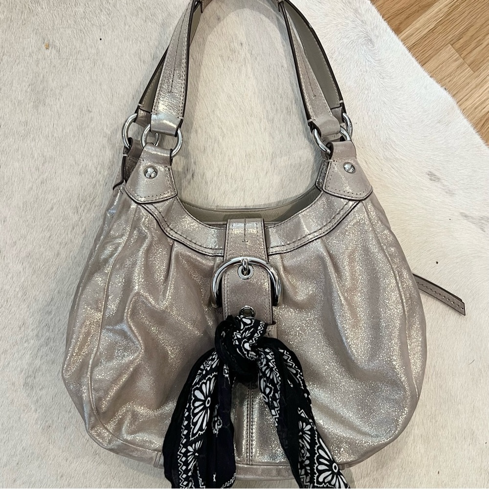 COACH Soho Lynn Hobo Shoulder Handbag 
Shimmer Metallic Gold